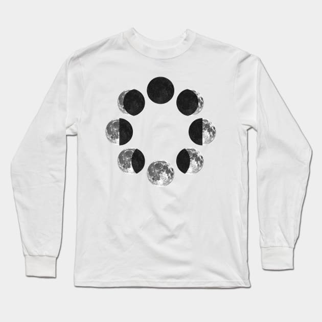 Moon Phases Long Sleeve T-Shirt by DavidF